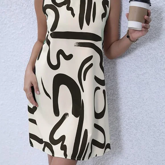 Cream Sleeveless Mini Dress - Picture 5 of 7